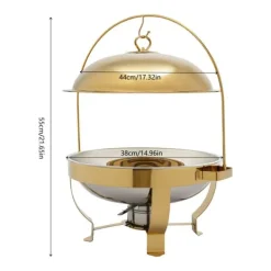 Chafing Dish, Rustfrit Stål Konstruktion, 8 Liter Kapacitet, 23,5 x 14,5 x 12 tommer Dimensioner, Buffet Serverings Kompatibilitet, Anti-Skold Håndtag | CDON Online