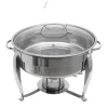 Chafing Dish, Rustfrit Stål Konstruktion, Kapacitet på 6 Liter,Sølv Best