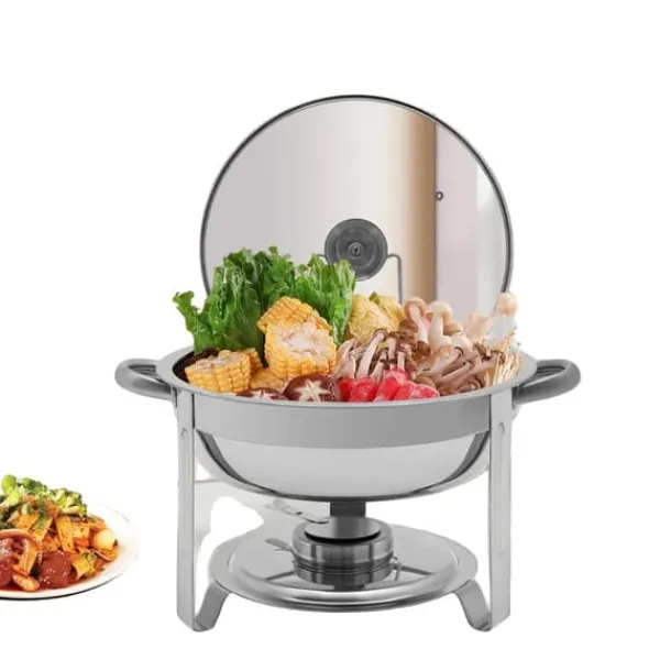 Chafing Dish, Rustfrit Stål, 5L Kapacitet,Sølv Hot