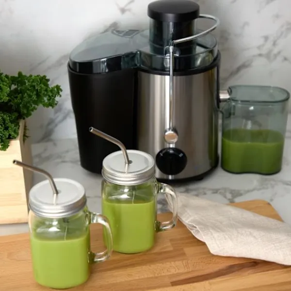 Champion Juicepresser - Nyd Friskpresset Juice Derhjemme>Råsaftcentrifug 0,5L 600W RS400 Rostfri/Svart