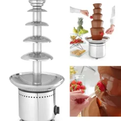 Fonduesæt>Chokoladefonduefontæne 5 niveauer, stål, 265 W - Hendi 274156