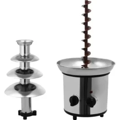 Chokoladefontæne - Elektrisk - 4 niveauer - 170 W - Stor kapacitet - Fest & bryllup - Sølv Best