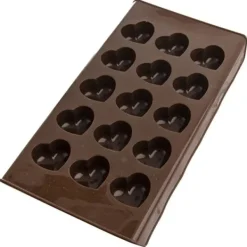 Chokoladepralineform, brun silikoneform, SILLINIE hjerte, ORION 151744 Best