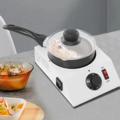 Chokoladesmelter - Enkel gryde - 30–85°C Justerbar - 1 kg kapacitet - 14 cm keramisk non-stick gryde - 40 W - EU-stik 220–230V - Sort/Hvid Clearance