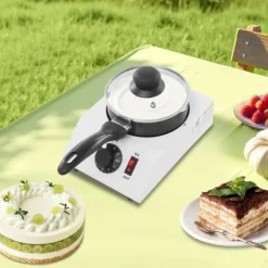 Chokoladesmelter - Enkel gryde - 30–85°C Justerbar - 1 kg kapacitet - 14 cm keramisk non-stick gryde - 40 W - EU-stik 220–230V - Sort/Hvid Clearance