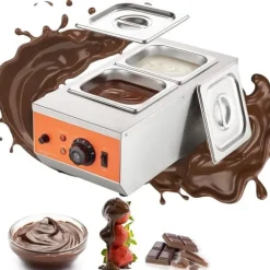 Chokoladetempereringsmaskine med 9 lbs smeltedigel og 2 tanke til perfekt chokoladelevering.