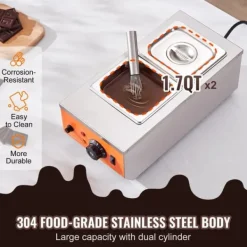 Chokoladetempereringsmaskine med 9 lbs smeltedigel og 2 tanke til perfekt chokoladelevering.
