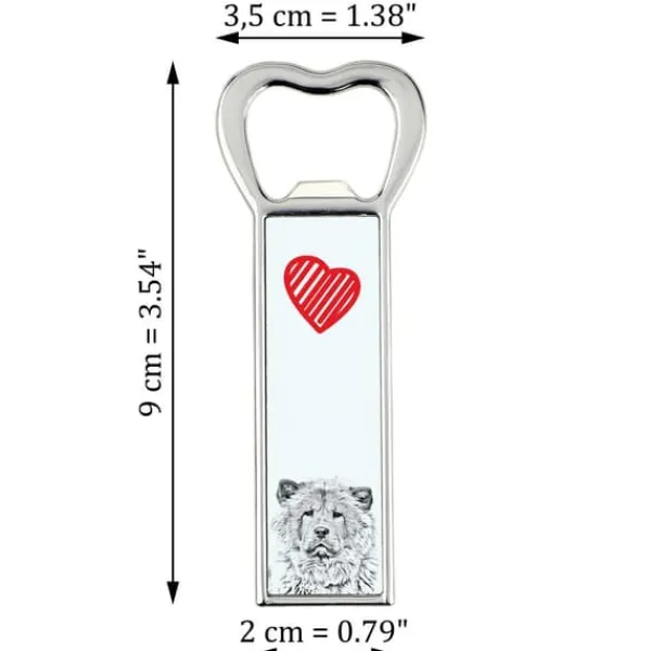 Cocktailshakers & Drinkudstyr>Chow Chow - flaskeåbner med en hund, personlig køleskabsåbner, unik gave til en mand fra Art-Dog