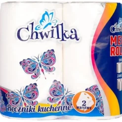 CHWILKA MEGA ROLL papirhåndklæde 2 ruller 2 lag 92 ark pr. rulle holdbart absorberende Clearance