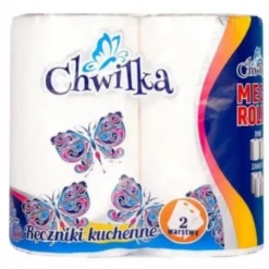CHWILKA MEGA ROLL papirhåndklæde 2 ruller 2 lag 92 ark pr. rulle holdbart absorberende Clearance