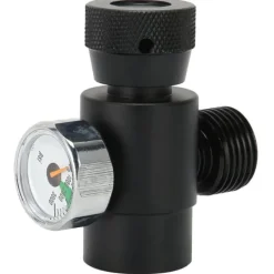 CO2-flaskepåfyldningsadapterstik CGA320 // TR21-4 ASA 3000psi trykmåler sort New