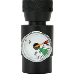 CO2-flaskepåfyldningsadapterstik CGA320 // TR21-4 ASA 3000psi trykmåler sort New