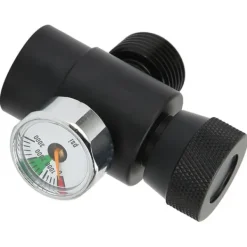 CO2-flaskepåfyldningsadapterstik CGA320 // TR21-4 ASA 3000psi trykmåler sort New