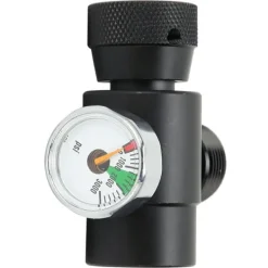 CO2-flaskepåfyldningsadapterstik CGA320 // TR21-4 ASA 3000psi trykmåler sort New