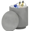 Isspande & Kølere>Cool Bar sidebord med aftagelig top, 10 L drikkekøler, bistrobord til fest/camping, lysegrå
