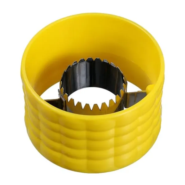 Køkkenskiver>Corn Cob Stripper Peeler Remove Kernel Portable Rustfrit Stål Corn Stripper til Køkken Gul