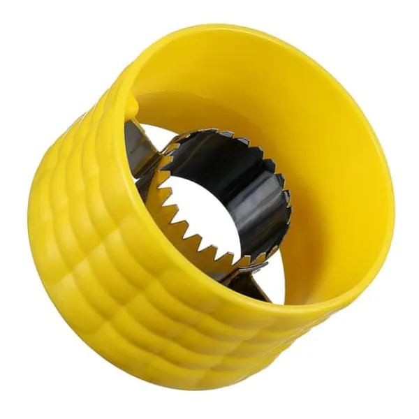 Køkkenskiver>Corn Cob Stripper Peeler Remove Kernel Portable Rustfrit Stål Corn Stripper til Køkken Gul