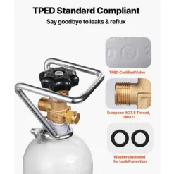 CO2-Tank 4,41 lbs, Aluminiumslegeringscylinder, DIN477-Ventil, TUV-Godkendt Sale