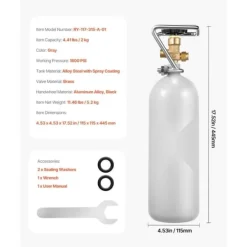 CO2-Tank 4,41 lbs, Aluminiumslegeringscylinder, DIN477-Ventil, TUV-Godkendt Sale