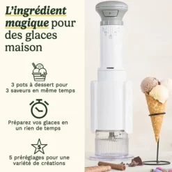 Ismaskine>CUISINART glassmaskin - ICEFD10E - 250 W - 3 x 240 ml - Vit