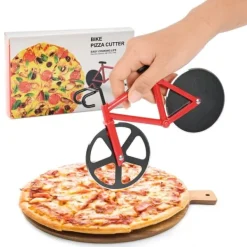 Cykel Form Design Pizza Skærer Køkkenredskab PP + Rustfrit Stål Pizza Skæreværktøj - Blå Online