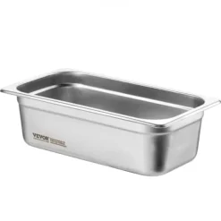 Dampbordsbakke, 1/3 størrelse, 32,6x17,7x9,9 cm, rustfrit stål, opbevaring Discount