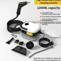 Damprenser - Håndholdt - 1500 W - Højtryk - Opvarmning ca. 2 min - 220 V EU-stik - Til hjem, bil, køkken, aircondition