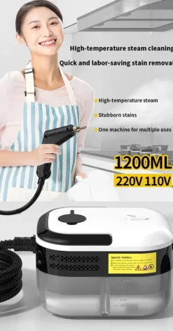 Damprenser - Håndholdt - 1500 W - Højtryk - Opvarmning ca. 2 min - 220 V EU-stik - Til hjem, bil, køkken, aircondition