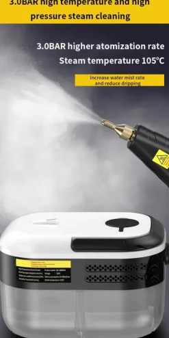 Damprenser - Håndholdt - 1500 W - Højtryk - Opvarmning ca. 2 min - 220 V EU-stik - Til hjem, bil, køkken, aircondition
