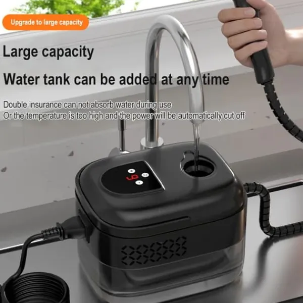 Damprensere>Damprenser - Håndholdt - 1401–1600 W - Højtemperaturdamp, sterilisering - 220 V EU-stik - Til aircondition, emhætte, bil - Sort