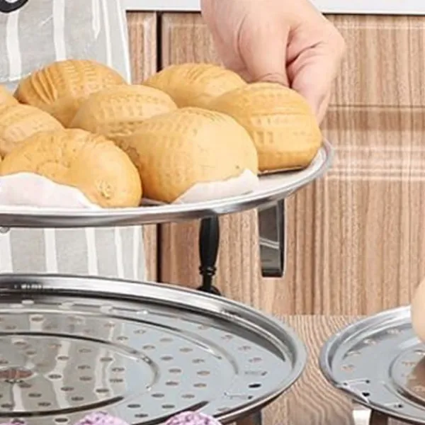 Damprist med aftageligt ben Dampbakke i rustfrit stål Brødrist til madlavning Køkkenredskab 24 cm Discount