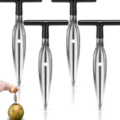 Dåseåbnere>4-delt kokosnødåbnersæt til ungt grønt frisk kokosvand, sikre og nemme kokosnødder at åbne