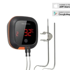 Digital BBQ madtermometer, Bluetooth-forbindelse, understøttelse af flere prober,2 sonder