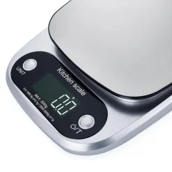Køkkenvægte>Digital køkkenvægt 5 kg/0,1 g - Præcis måling med LCD-display og rustfri stålplatform
