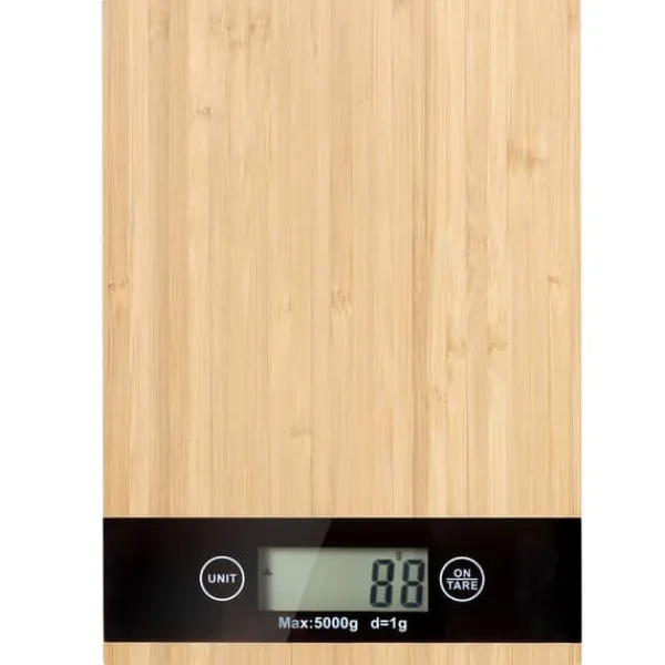 Digital køkkenvægt Bogstavvægt Bambus 5kg/1g Best