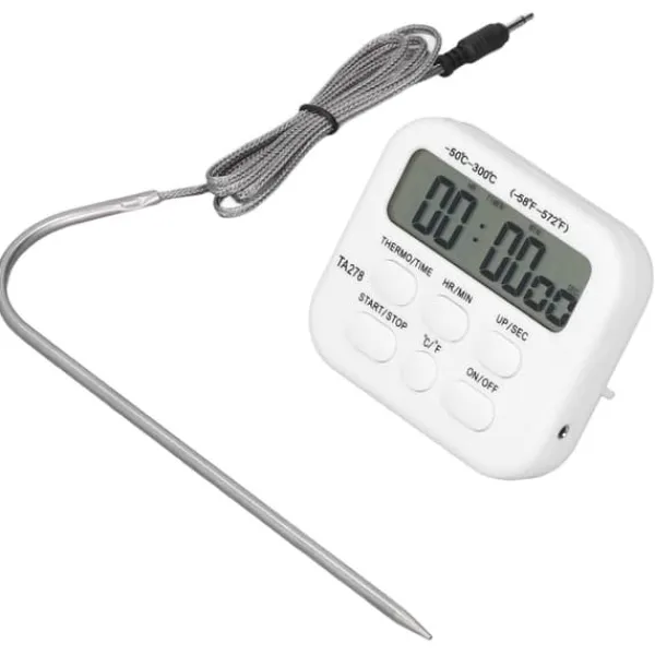 Køkkentermometre>Digital kökstermometer högkänslig multifunktionell termometer med sondlarmfunktion för grillning av bakning