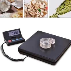 Køkkenvægte>Digital vægt, maksimal kapacitet 50 kg, LCD-display, foldbart design, egnet til køkken og hjemmebrug, drevet af 2 AAA-batterier