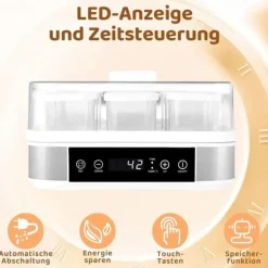 Digital Yoghurtmaskine, 9 Portionsglas, Temperatur- og Tidskontrol Hot