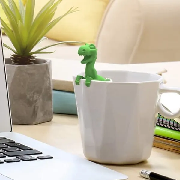 Tefiltre>dinosaurformet tefilter silikone te-infuser varmebestandig dejlig baby dinosaurformet te-infuser tesi