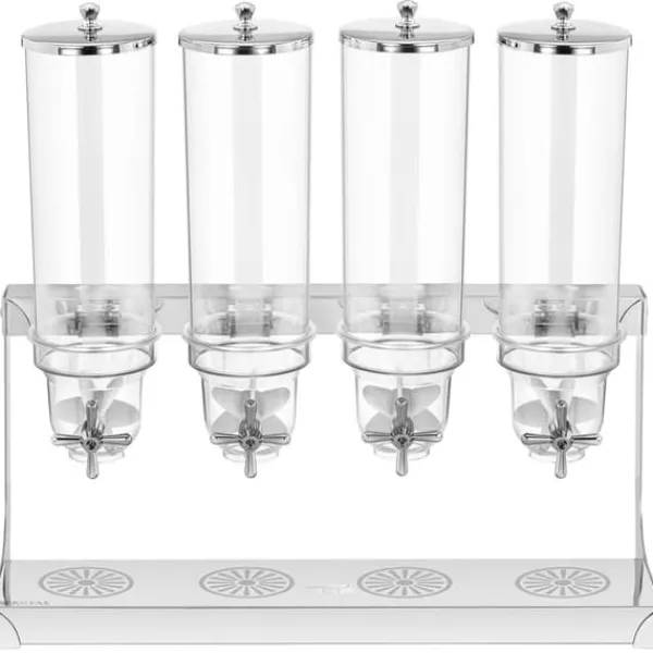 Dispenser dispenser til løse produkter, mysliflager, tørrede frugter og nødder, kaffe, 4 x 3,5 l Hot