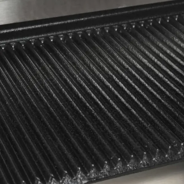 Brødristere, Raclettegrills Og Sandwichtoastere>Dobbelt rillet paninigrill 3600 W - Robuste støbejernsplader | Størrelse: 57x30,5x20 cm
