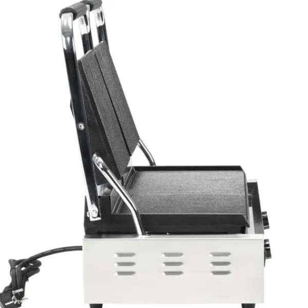 Brødristere, Raclettegrills Og Sandwichtoastere>Dobbelt rillet paninigrill 3600 W - Robuste støbejernsplader | Størrelse: 57x30,5x20 cm