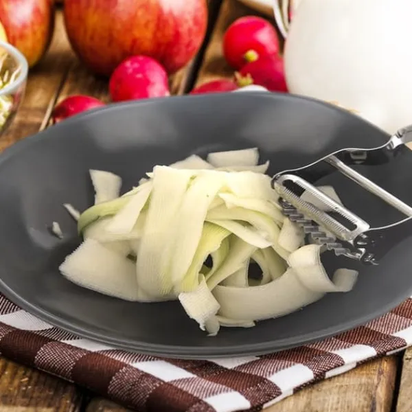 Dobbelt stål Julienne-skræller Køkkenkniv til grøntsager og frugter Online