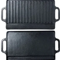 DOBBELT-SIDET STØBEJRN GRILLPLADE 45,5x22,5cm STØBELINE 199047 Online