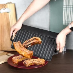 DOBBELT-SIDET STØBEJRN GRILLPLADE 45,5x22,5cm STØBELINE 199047 Online