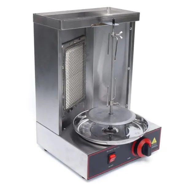 Grill-Ovne & Ovn Med Roterende Stegespyd>Doner Kebab Grillmaskine, Rustfrit Stål, 2000W, LPG og Infrarød Opvarmning, 10kg Kapacitet, Temperaturinterval 0-300°C