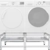 Vaskemaskiner>Double Washing Machine Base Stand - White Metal - Holds 2 Appliances, with Storage Drawers