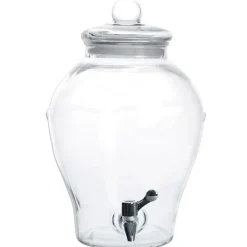 Drikke dispenser, glas, 23x35 cm, genanvendelig, sikker låg, bred åbning New