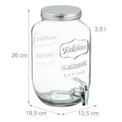 Drikkeautomat-sæt, 26x13.5x19.5 cm, Transparent, Sølv Outlet