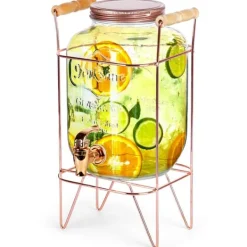 Drikkekrukke med hane og guldfod 4,2 l Discount